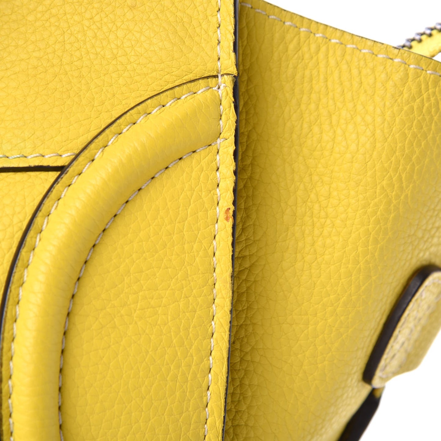 Drummed Calfskin Mini Luggage Citron
