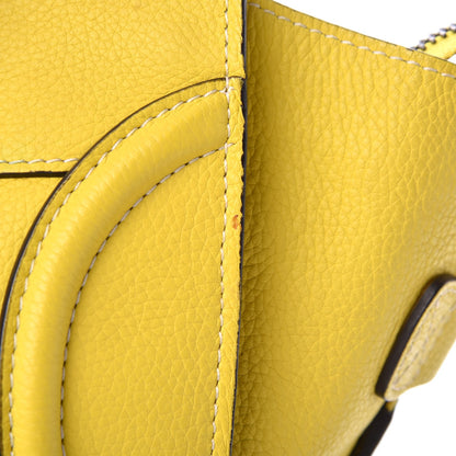Celine Drummed Calfskin Mini Luggage Citron 17 of 26