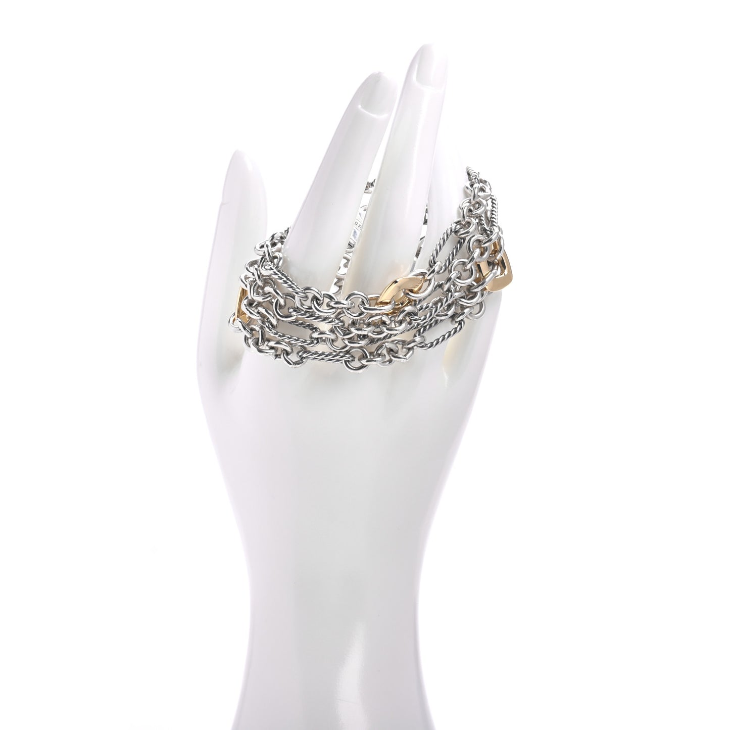 Sterling Silver 18K Yellow Gold 4 Strand Bracelet