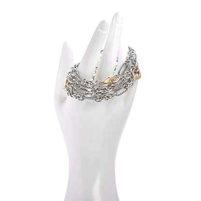 David Yurman Sterling Silver 18K Yellow Gold 4 Strand Bracelet 2 of 4