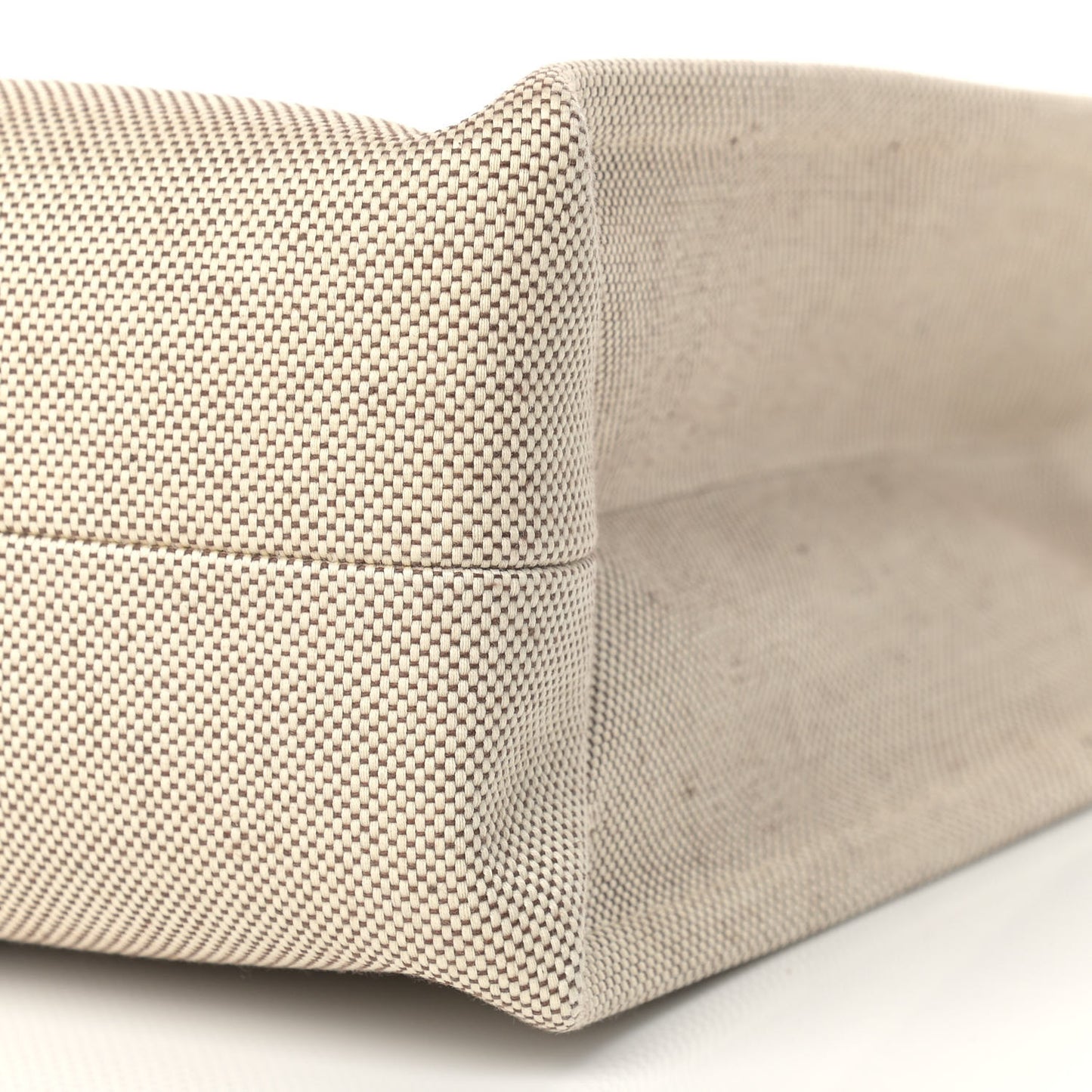 Cotton Calfskin Large Woody Ribbon Tote White Brown