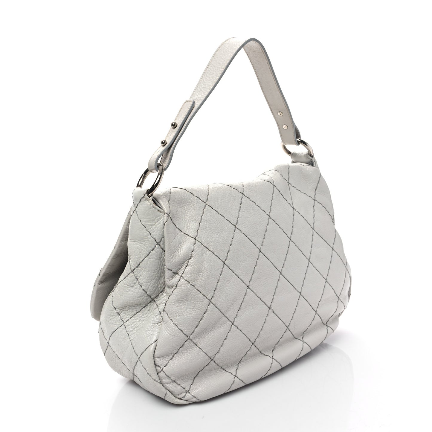 Glazed Calfskin XL On The Road Flap Light Grey