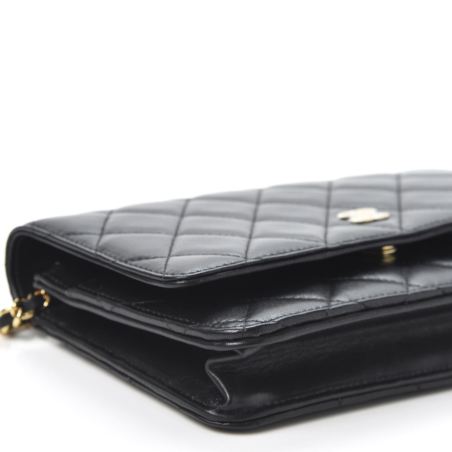 Chanel Lambskin Quilted Wallet On Chain WOC Black 5 of 11