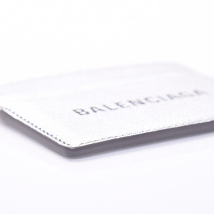 Balenciaga Metallic Goatskin Logo Everyday Multi Card Case Argent Black 6 of 8