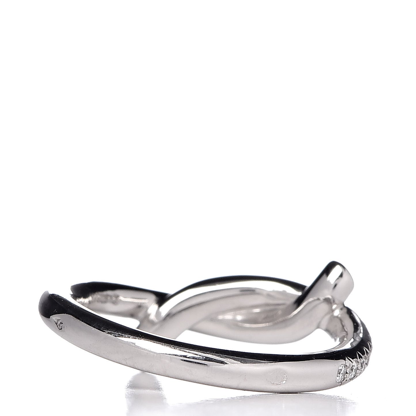 18K White Gold Diamond Entrelaces Ring 48 4.5