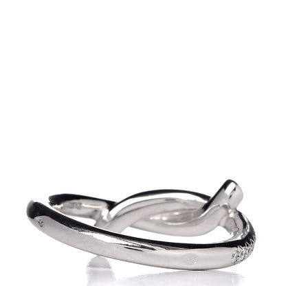Cartier 18K White Gold Diamond Entrelaces Ring 48 4.5 4 of 6