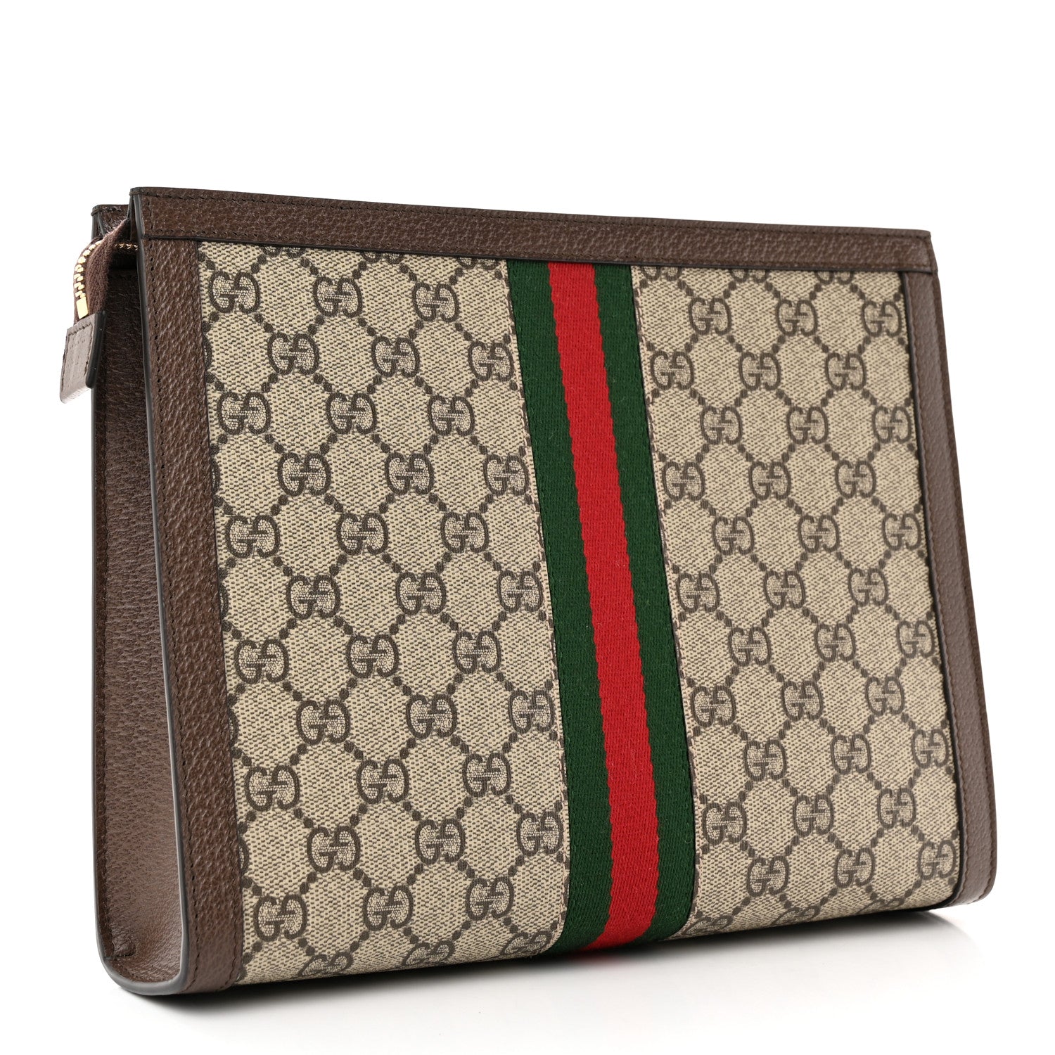 Gucci GG Supreme Monogram Web Ophidia Pouch Brown 3 of 10