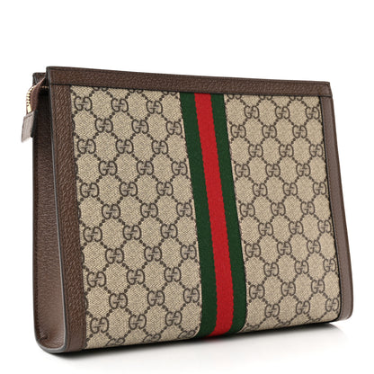 Gucci GG Supreme Monogram Web Ophidia Pouch Brown 3 of 10