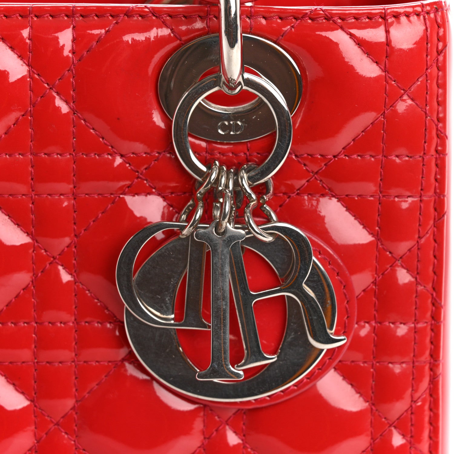Christian Dior Patent Cannage Medium Lady Dior Fuchsia 11 of 17