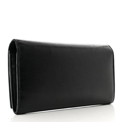 Saint Laurent Grain De Poudre Classic Monogram Cassandre Wallet Black 3 of 11