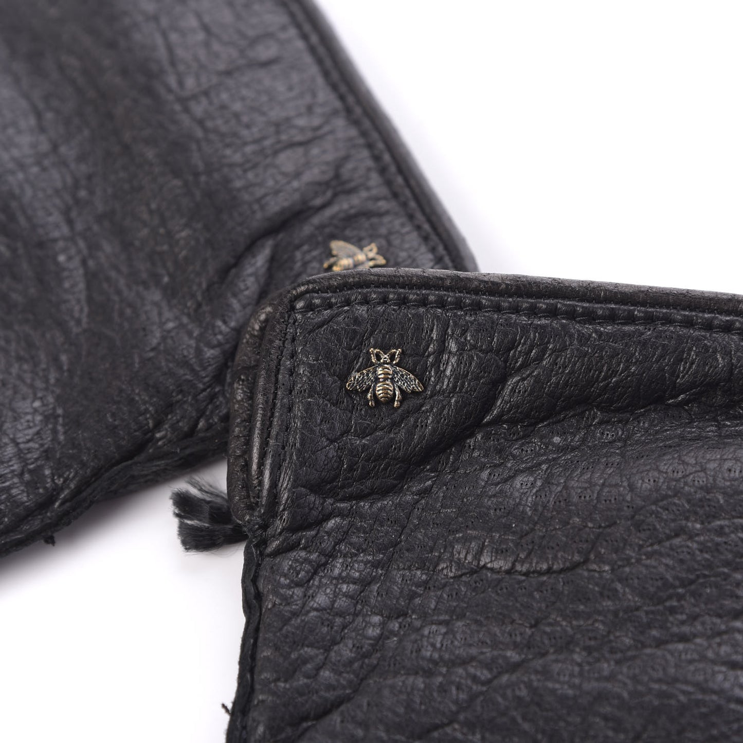 Nappa Bee Embossed Gloves Medium Black