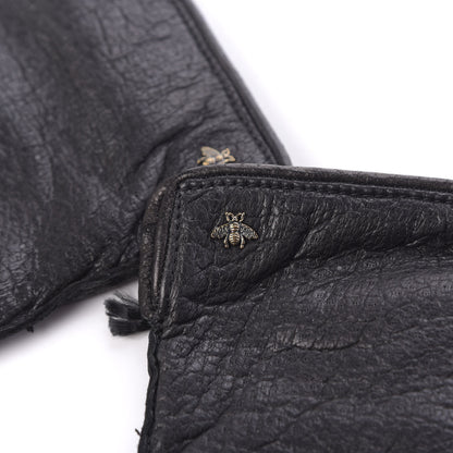 Gucci Nappa Bee Embossed Gloves Medium Black 3 of 4