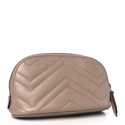 Gucci Calfskin Matelasse GG Marmont Pouch Cosmetic Case Porcelain Rose 3 of 10