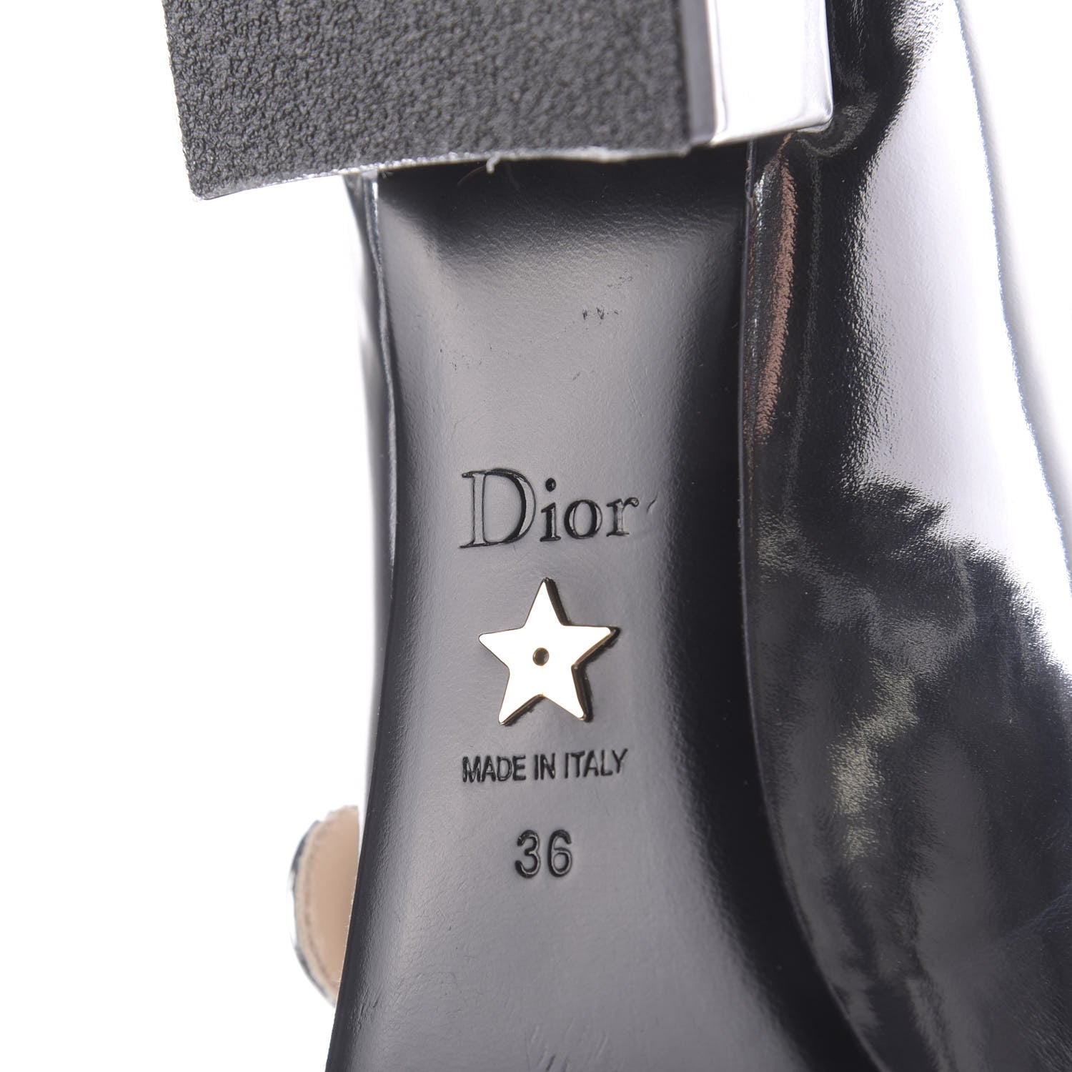 Christian Dior Mirror Finish Calfskin Baby-D Ballet Pumps 36 Silver 9 of 12