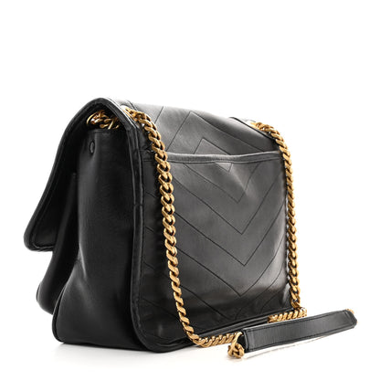 Saint Laurent Lambskin Matelasse Monogram Medium Niki Chain Satchel Black 3 of 11