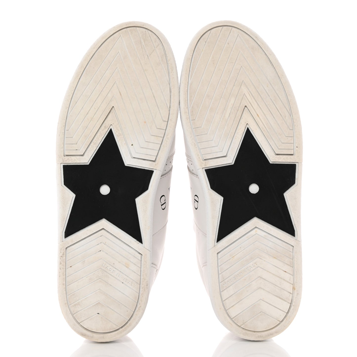 Calfskin Suede Dior Star Low Top Sneakers 36.5 White Black