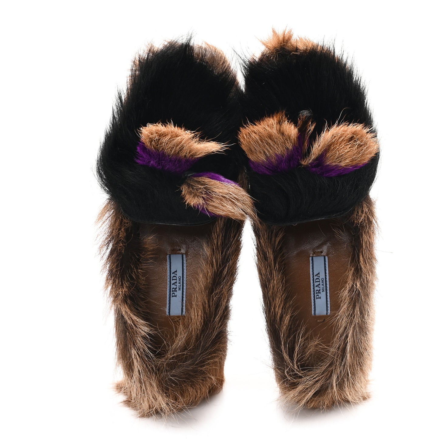 Goat Hair Runway Slippers 35.5 Black Naturale Petunia