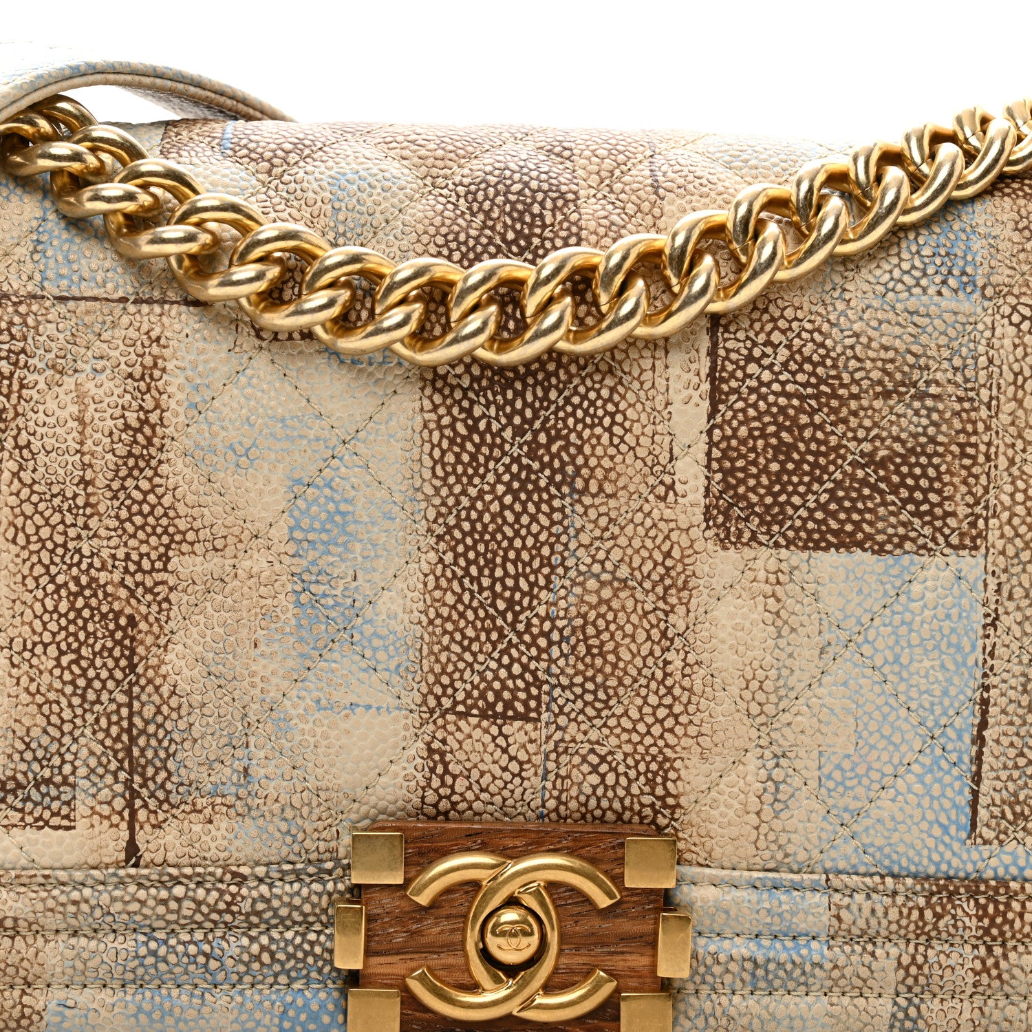 Chanel Painted Caviar Quilted Medium Boy In Cuba Flap Blue 4 of 11