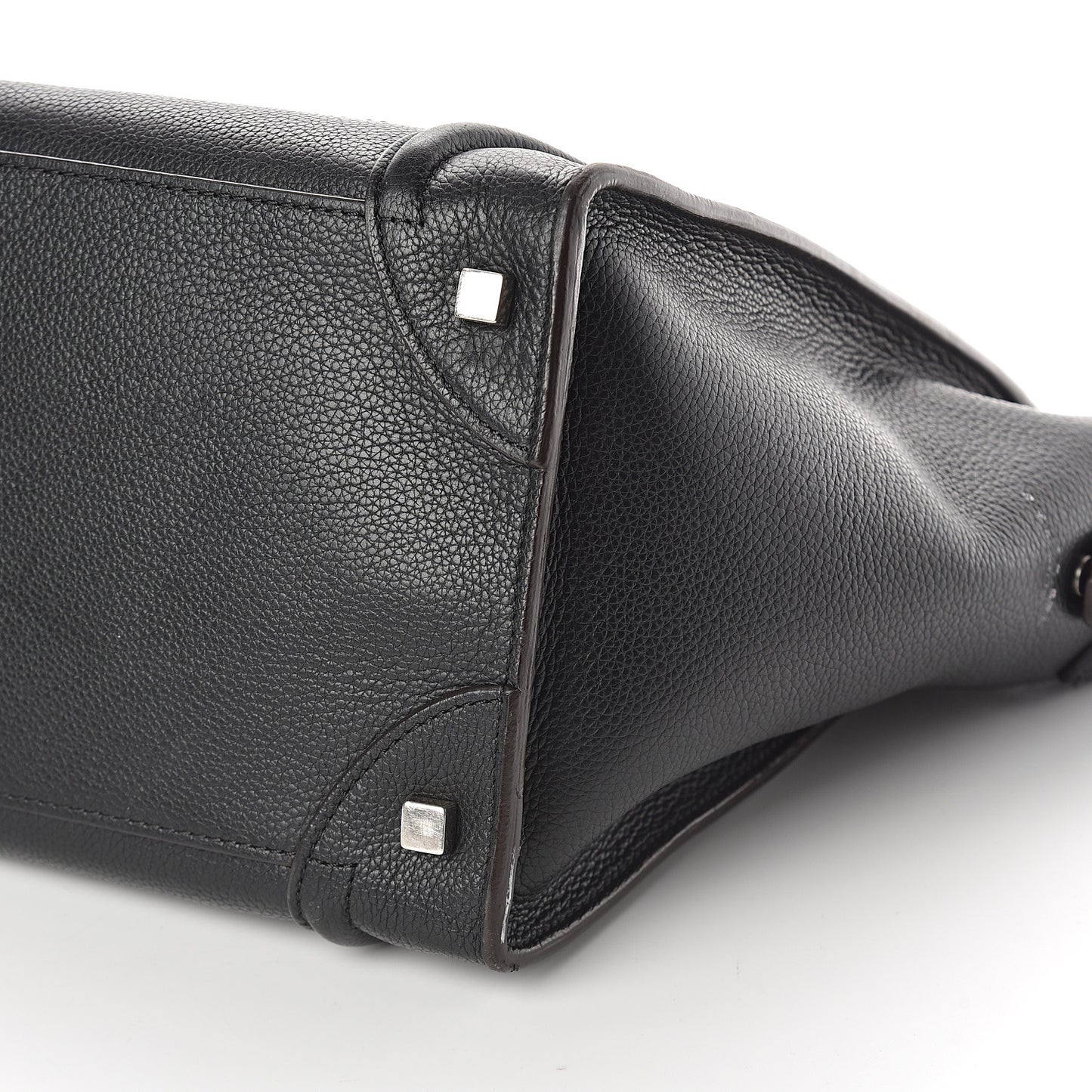Drummed Calfskin Mini Luggage Black