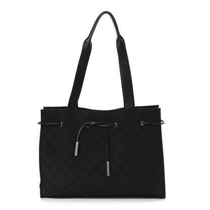Gucci Monogram Drawstring Bag Black 1 of 12