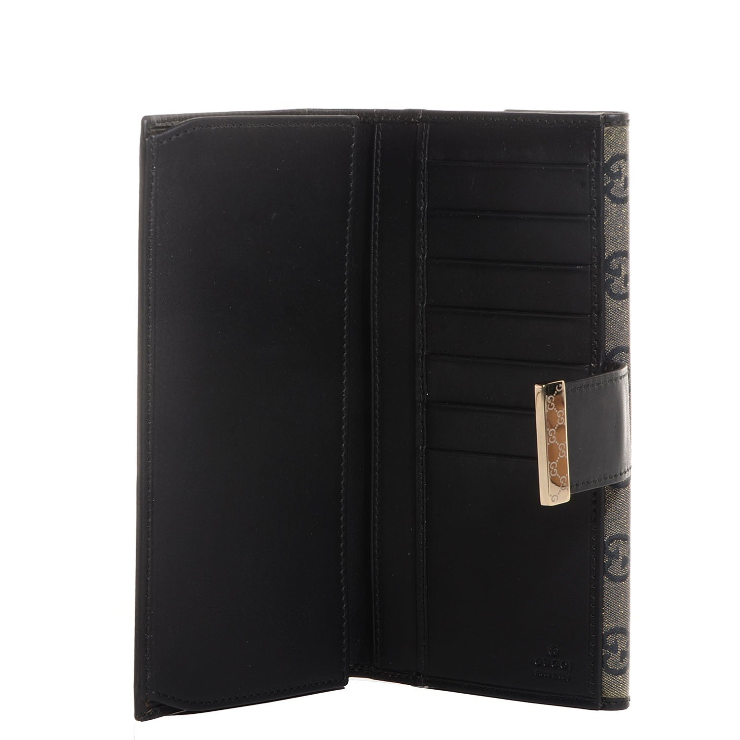 Gucci Crystal Monogram Icon Bar Continental Flap Wallet Dark Blue 5 of 8