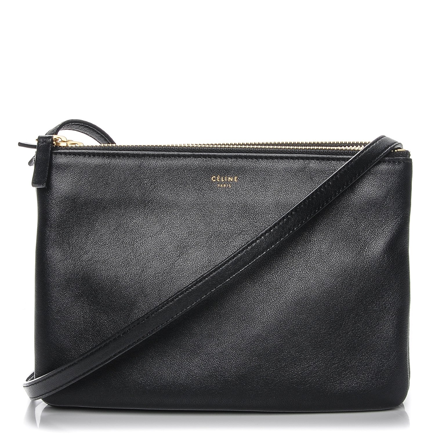 Celine Lambskin Small Trio Crossbody Bag Black 1 of 7
