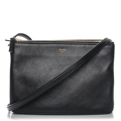 Celine Lambskin Small Trio Crossbody Bag Black 1 of 7