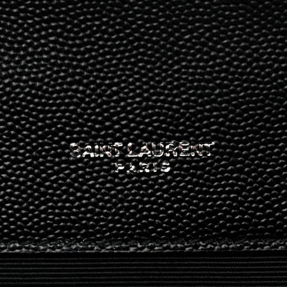Saint Laurent Grain De Poudre Textured Mixed Matelasse Triquilt Medium Monogram Satchel Black 6 of 12