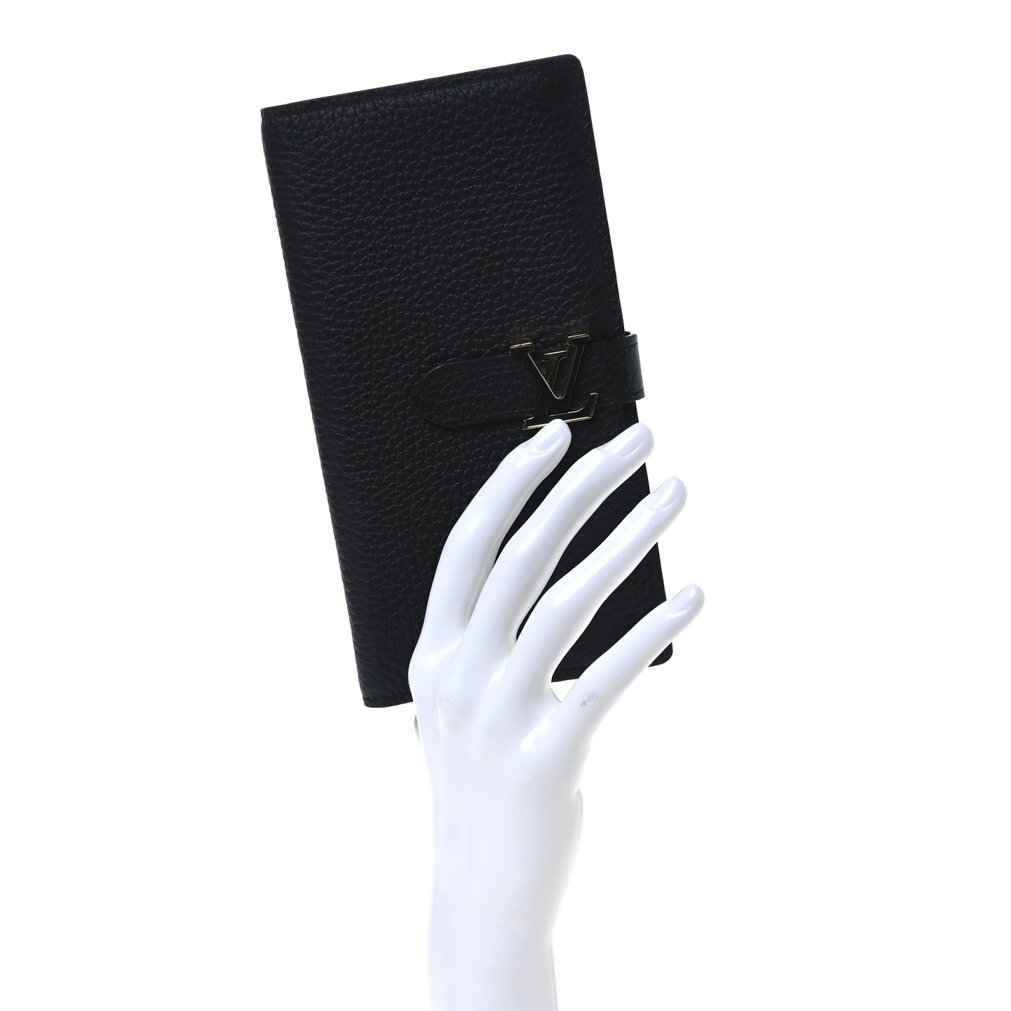 Taurillon LV Vertical Capucines Wallet Black Arizona