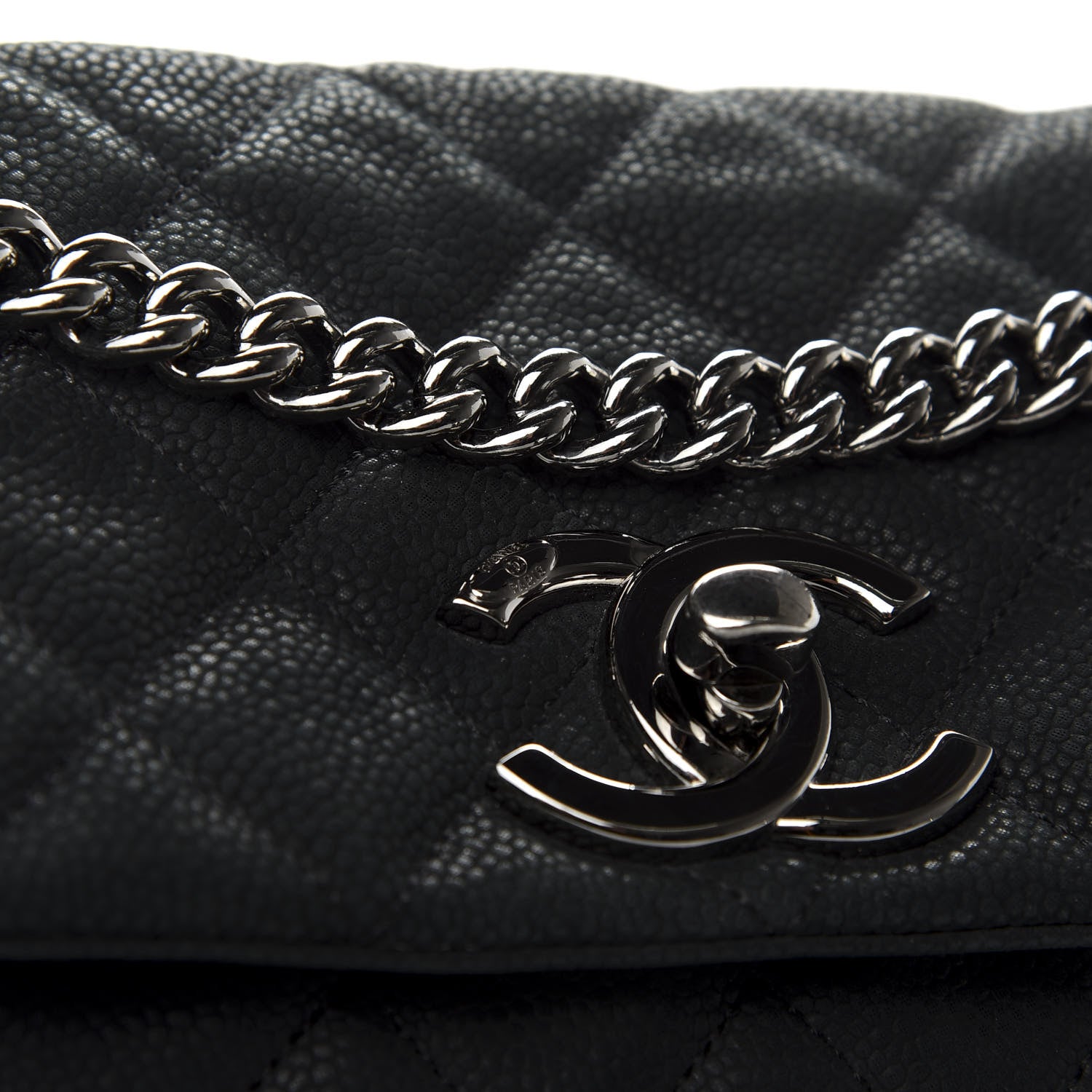 Chanel Iridescent Caviar Medium Lady Pearly Flap Black 10 of 10