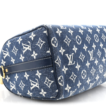 Louis Vuitton Monogram Jacquard Denim Speedy Bandouliere 25 Bleu 9 of 13