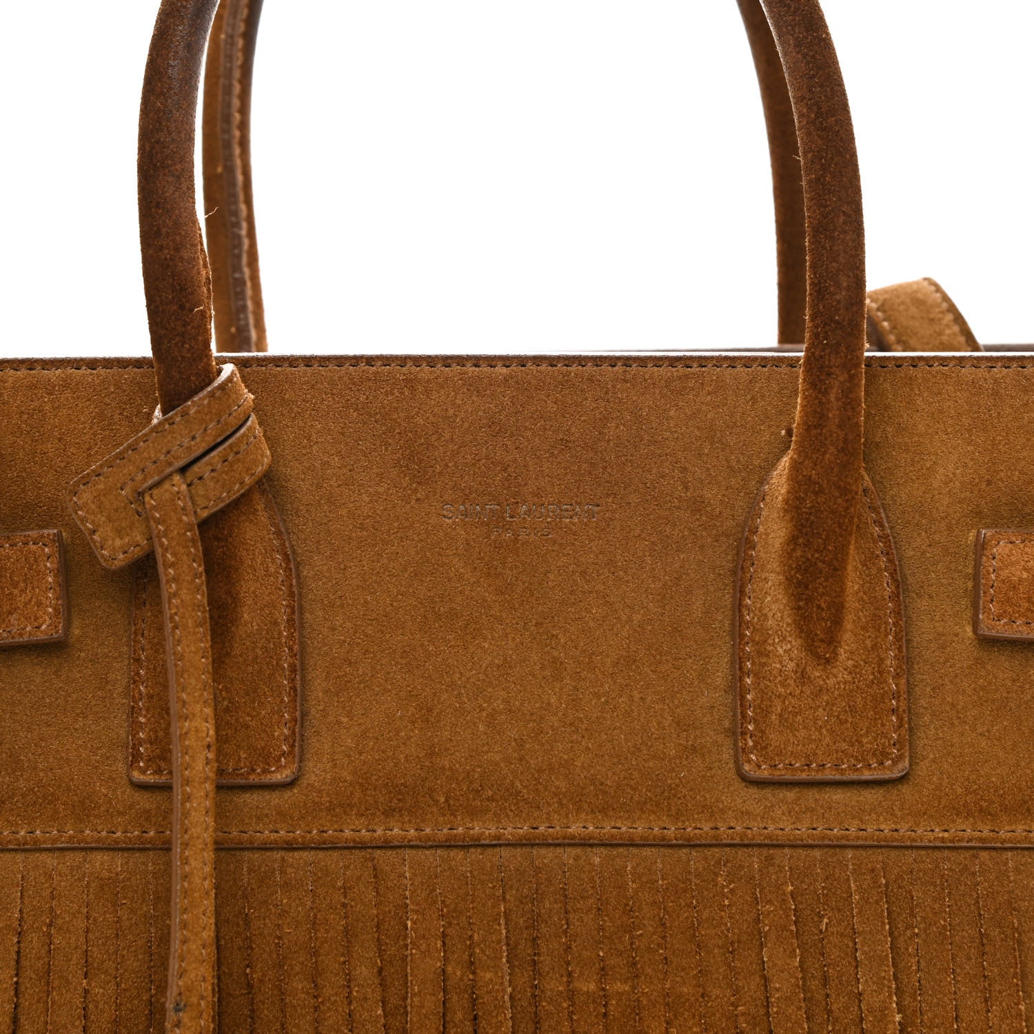 Saint Laurent Suede Fringe Baby Sac De Jour Brown 7 of 14