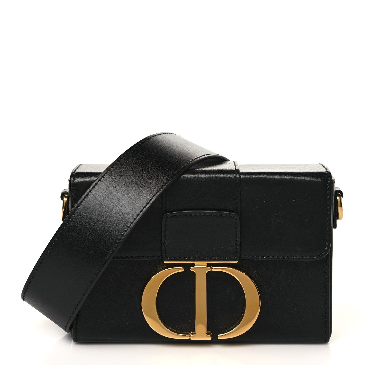 Christian Dior Box Calfskin 30 Montaigne Box Bag Black 1170325 ...