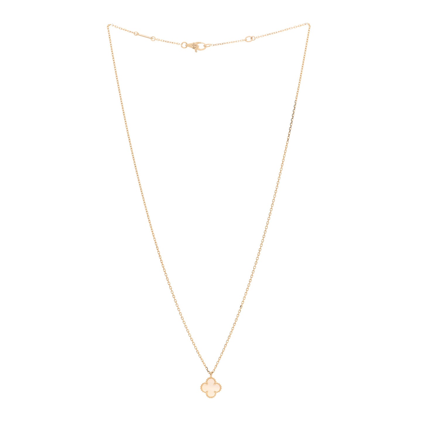18K Yellow Gold Mother of Pearl Sweet Alhambra Pendant Necklace