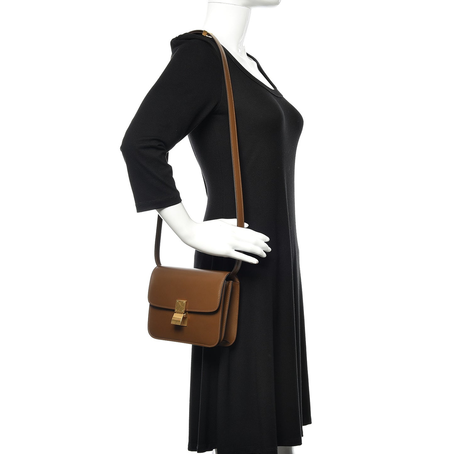Box Calfskin Teen Classic Box Flap Bag Camel