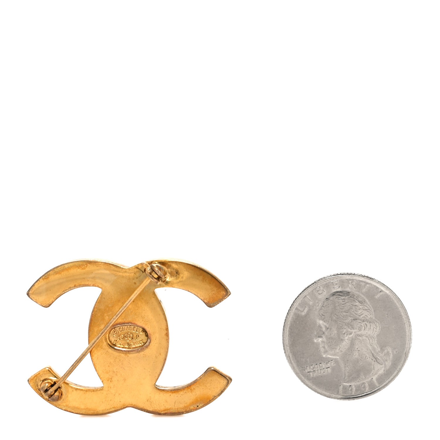 Chanel Metal CC Turn Lock Brooch Gold 2 of 3