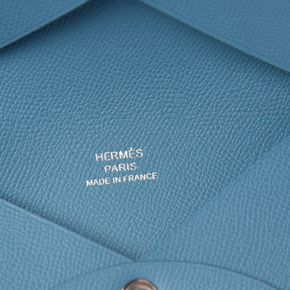Hermes Epsom Calvi Card Case Bleu du Nord 6 of 8