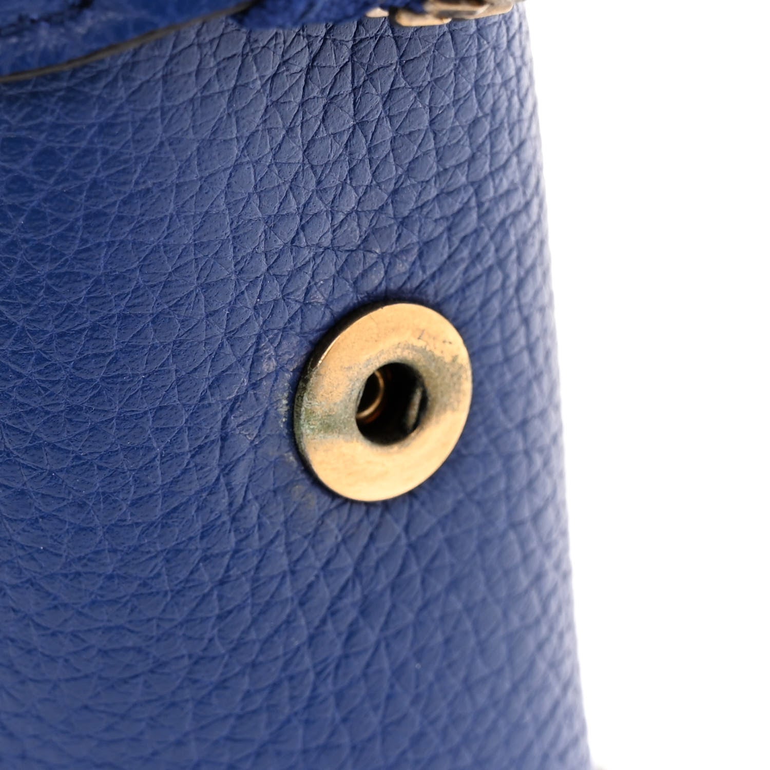 Celine Drummed Calfskin Micro Luggage Indigo 10 of 11