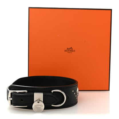 Hermes Natural Bridle Studded Punch Dog Collar M Black 5 of 5