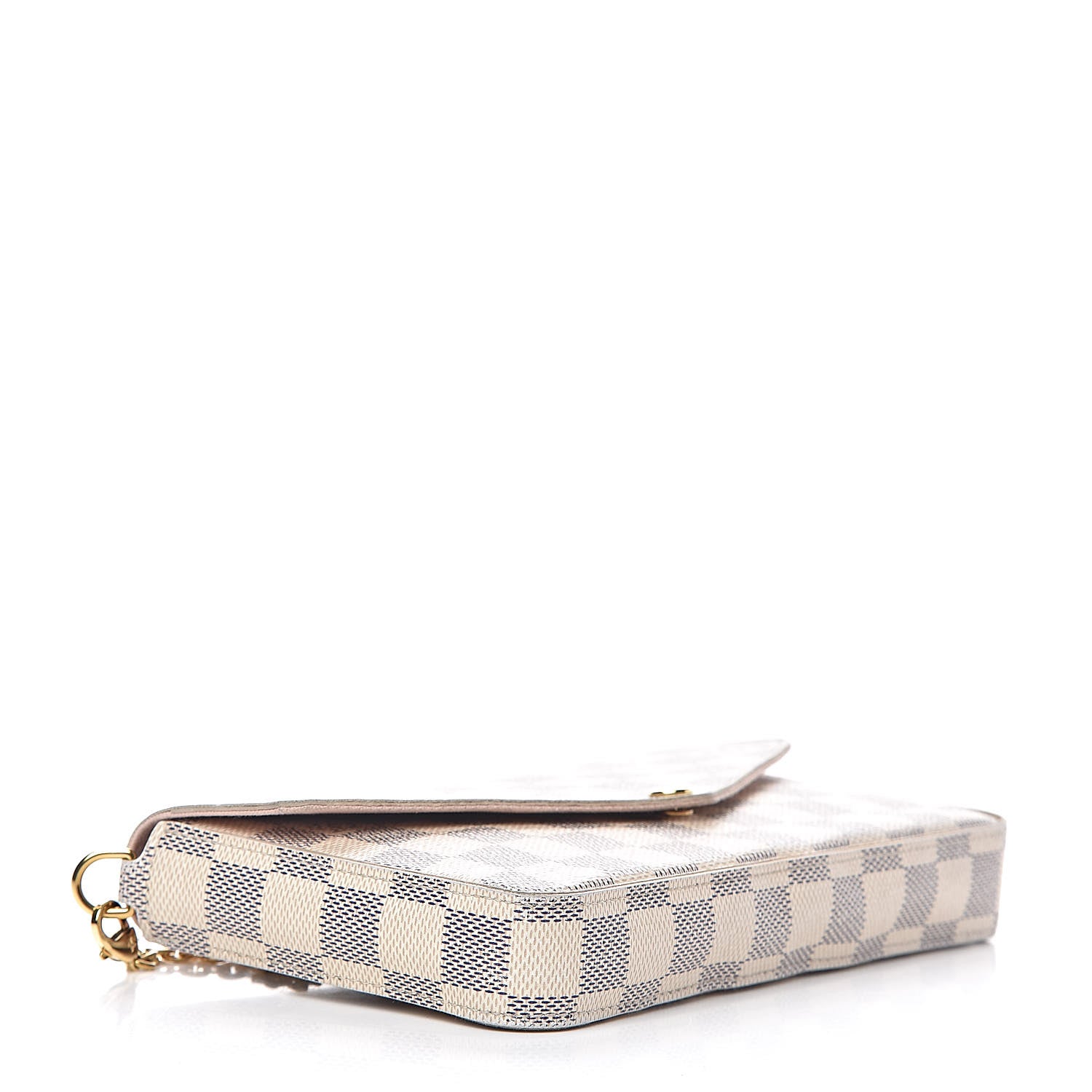Louis Vuitton Damier Azur Pochette Felicie Chain Wallet Rose Ballerine 4 of 18