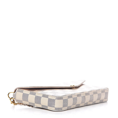 Louis Vuitton Damier Azur Pochette Felicie Chain Wallet Rose Ballerine 4 of 18