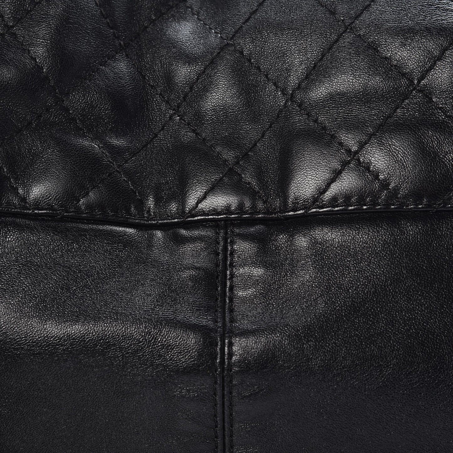 Calfskin Quilted Large Trianon Messenger Flap Black