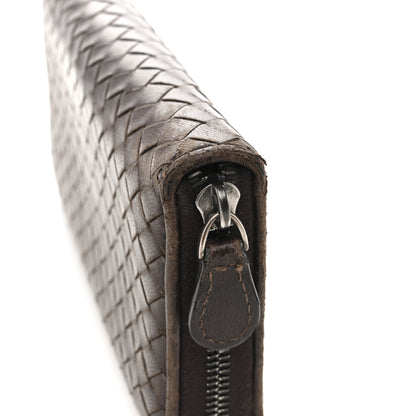 Bottega Veneta Nappa Intrecciato Zip Around Wallet Ebano 10 of 14