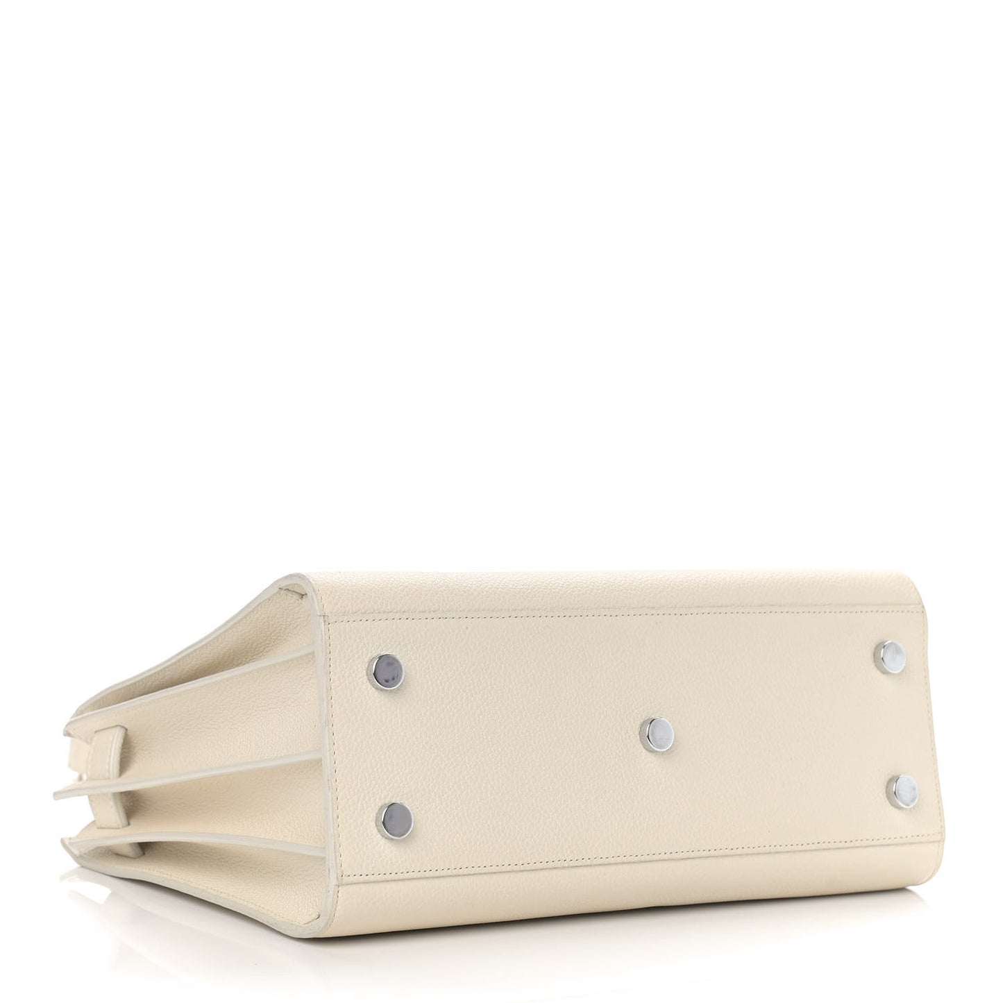 Grained Calfskin Baby Sac De Jour White