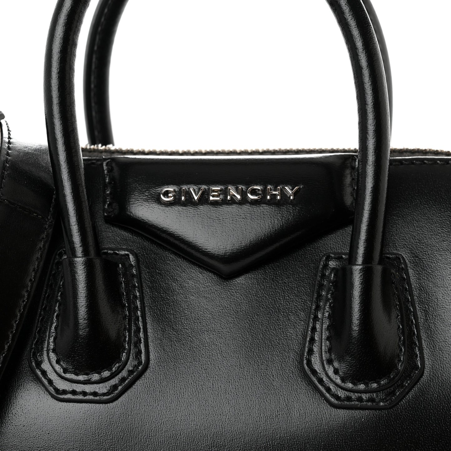 Shiny Lord Calfskin Mini Antigona Black