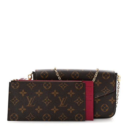 Louis Vuitton Monogram Pochette Felicie Chain Wallet Fuchsia 3 of 11
