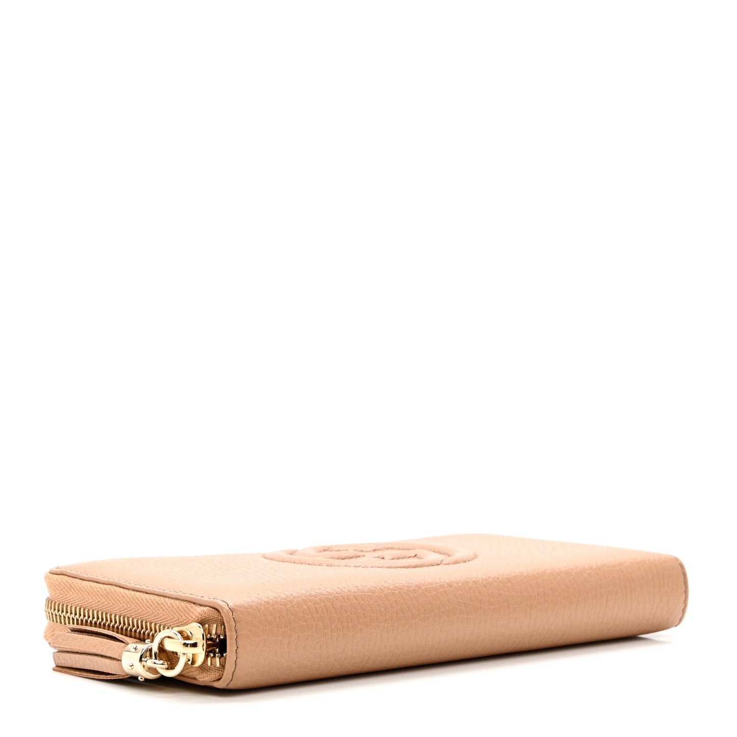 Pebbled Calfskin Soho Zip Around Wallet Camelia