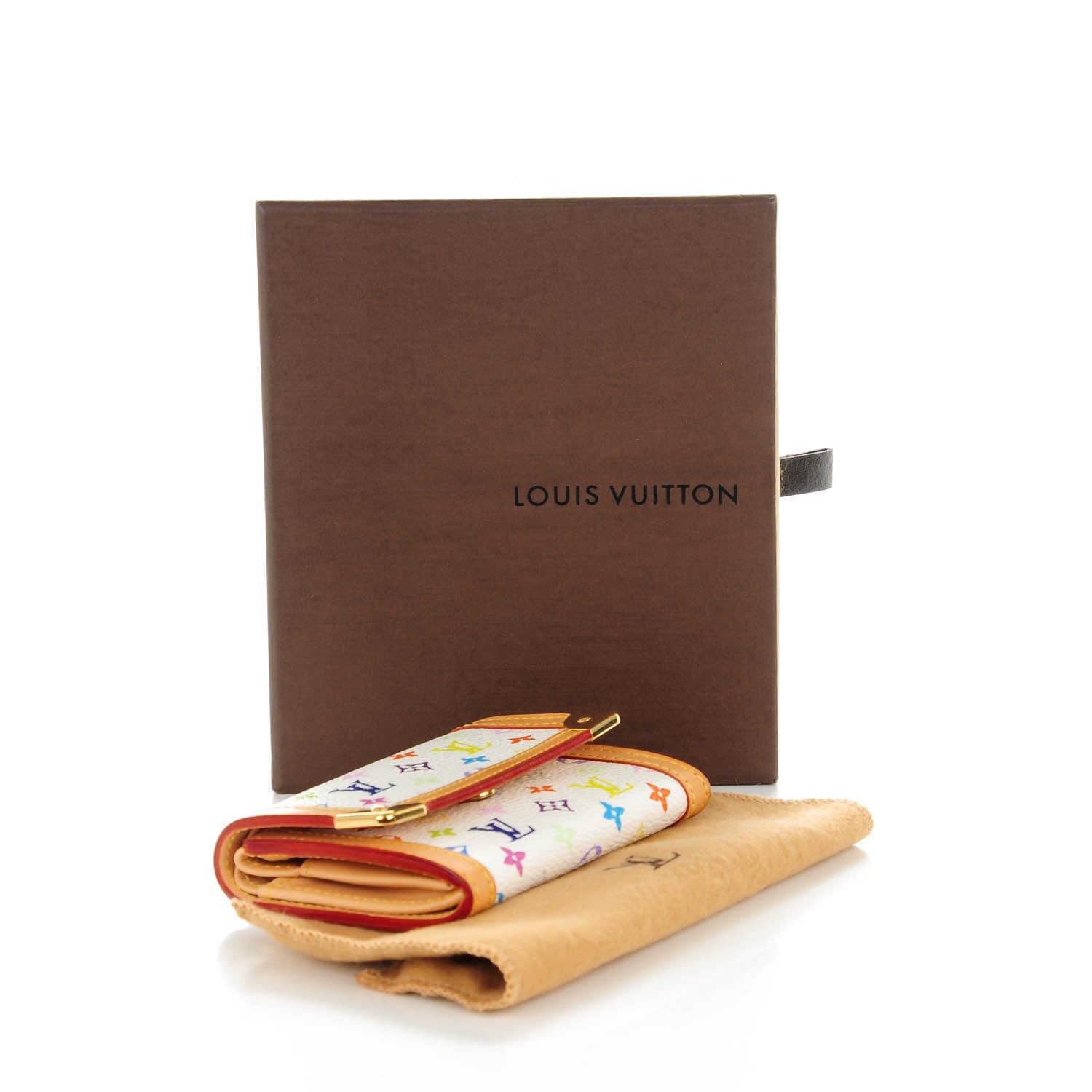 Louis Vuitton Monogram Multicolor Porte-Monnaie Plat Coin Purse White 4 of 7