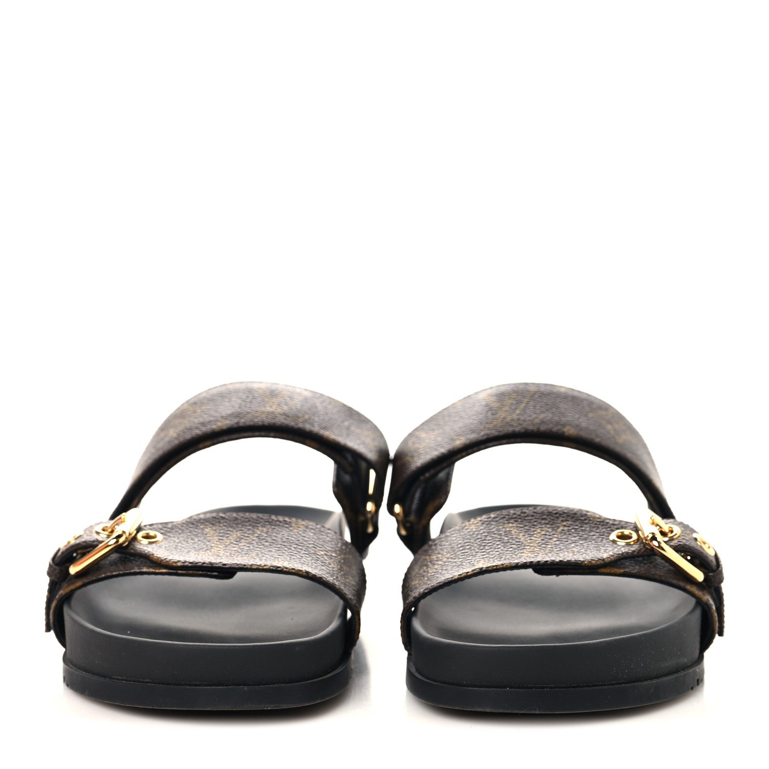 Louis Vuitton Monogram Bom Dia Mule Sandals 38.5 Black 3 of 10