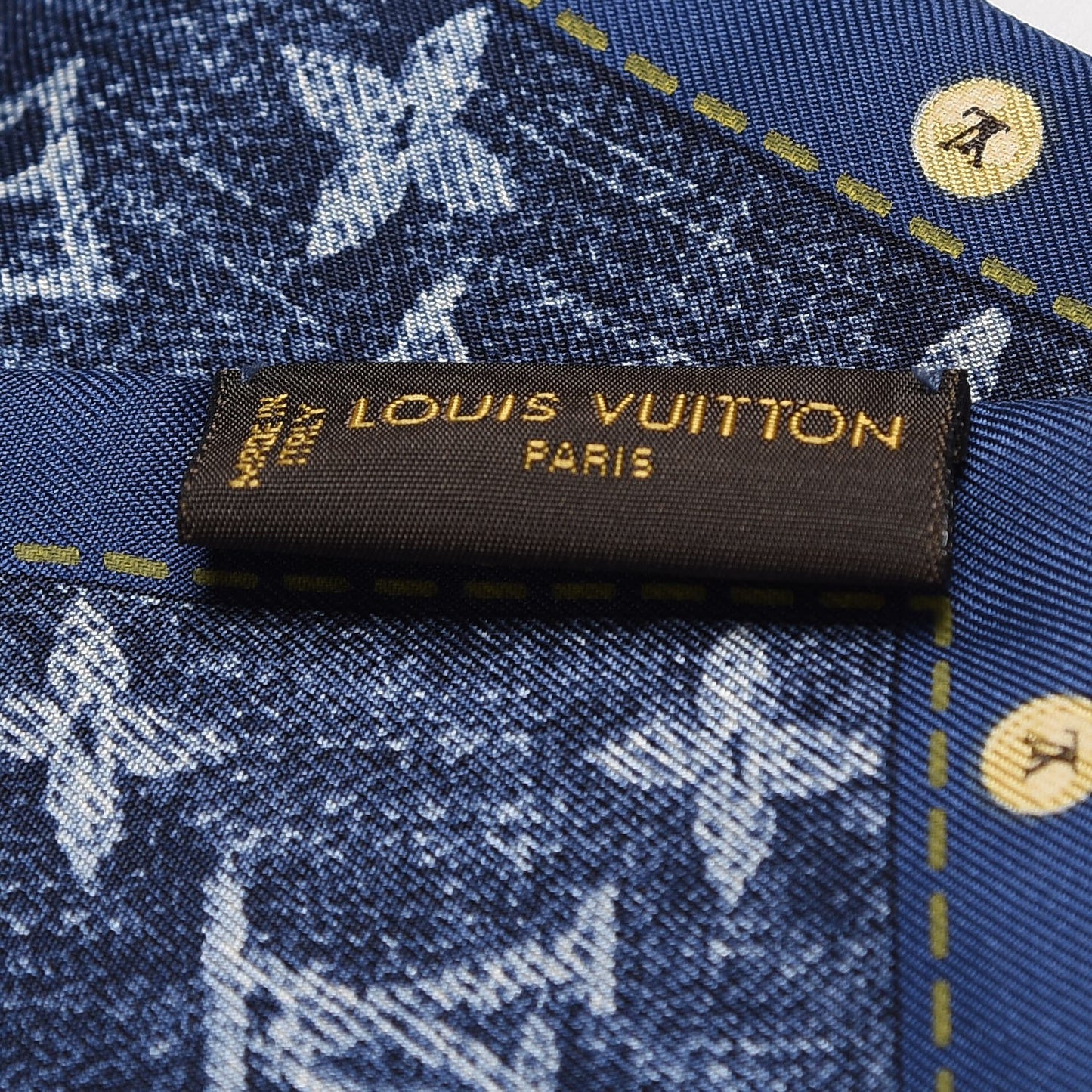 Silk Monogram Denim Bandeau Blue